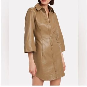 Ganni Lamb Leather Tailored Dress